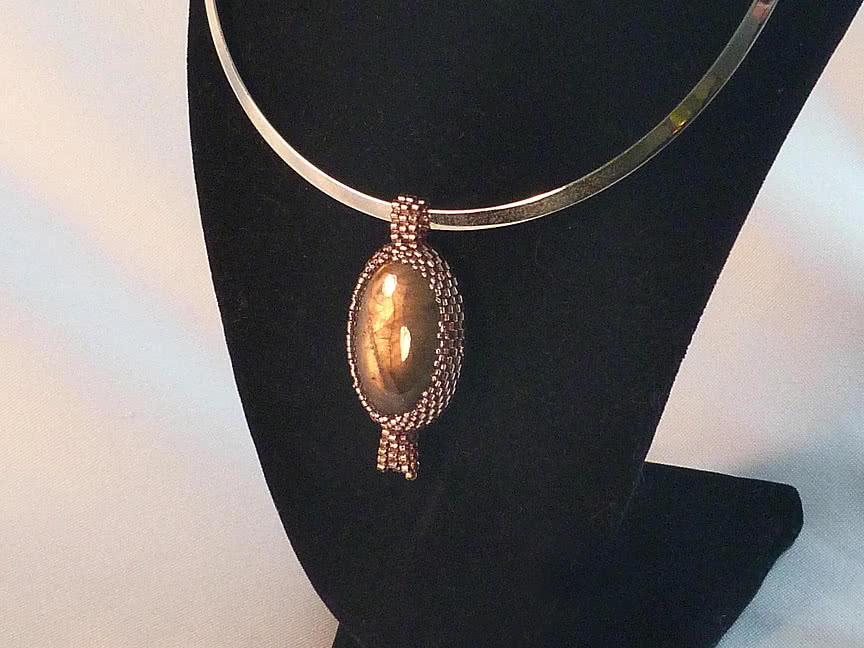 Creativity's Magic - handbeaded, precious stone pendant by Tamara D'Antoni