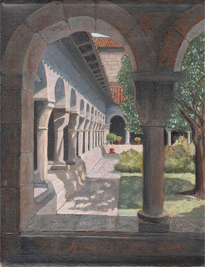 The Cloister Garden Italian Landscape oil painting by Philip Jostrom